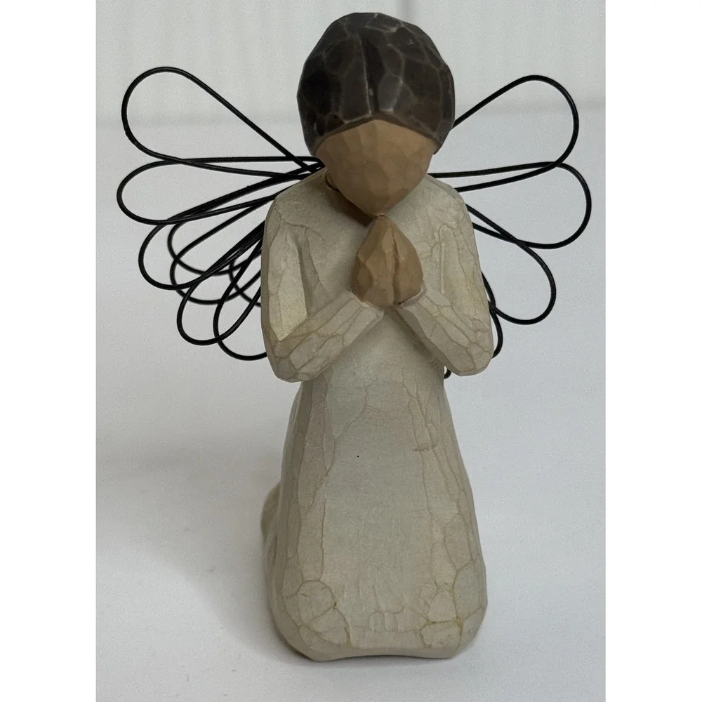 VTG Lot 4 Willow Tree Angel Figurine Demdaco Light, Happiness & Thinking Of You